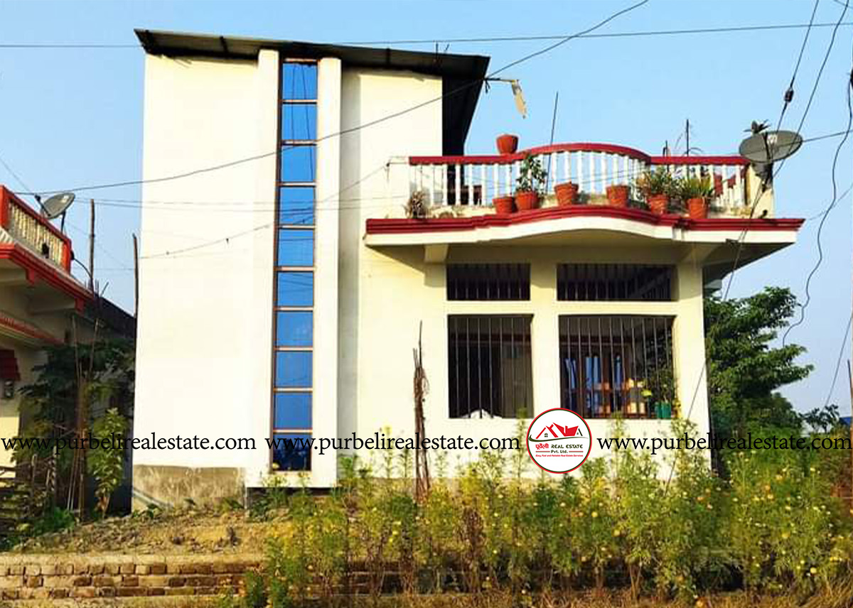 बिराटनगर-४, बरगाछीमा ११.५ धुर जग्गामा निर्मित १ तल्ला घर बिक्रीमा