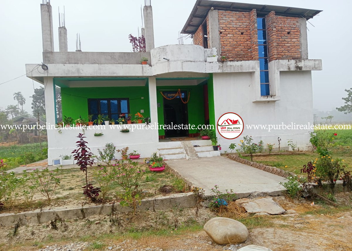 कमल गाउँपालिका-५, राधा कृष्ण टोलमा १ तल्ला घर बिक्रीमा