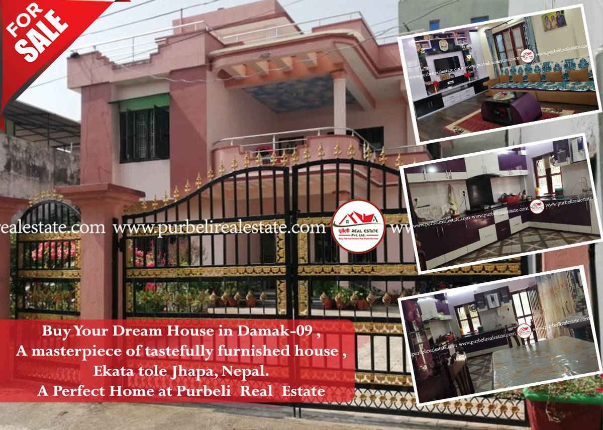 Buy Your Dream House in Damak-09-Nepal, a masterpiece of tastefully furnished house, Ekata tole Jhapa Nepal . A Perfect Home at Purbeli Real Estate