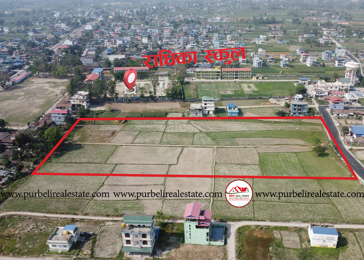 उर्लाबारी – ०६, नयाँ बसपार्कबाट उत्तर २ बिघा २ कट्ठा जग्गा बिक्रीमा (राधिका मा. वि. दक्षिण र मोरङ्ग मोडल कलेजबाट उत्तर)  | 2 bigha 2 kattha Commercial land for sale in Urlabari-06