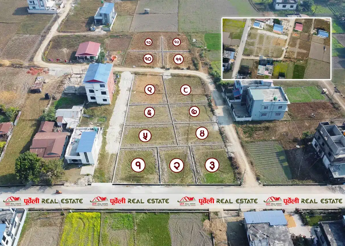 दमक–०४, भाटभटेनी ५०० मिटर उत्तरमा ७.७५ धुर देखि १५.७५ धुर सम्मको जग्गाहरुको टुक्रा बिक्रीमा | Damak-04, Land Plots for Sale – 500 Meters North of Bhatbhateni